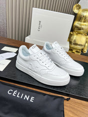 SNEAKER WITH TRIOMPHE IN WHITE CALFSKIN
