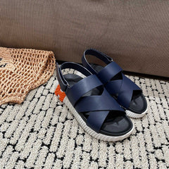 ELECTRIC SANDAL BLACK MIX NAVY CALFSKIN