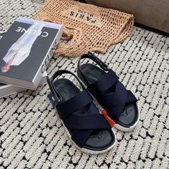 ELECTRIC SANDAL BLACK MIX CHARCOAL BLACK CALFSKIN