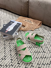 ELECTRIC SANDAL GREEN MIX LIGHT GRAY SUEDE