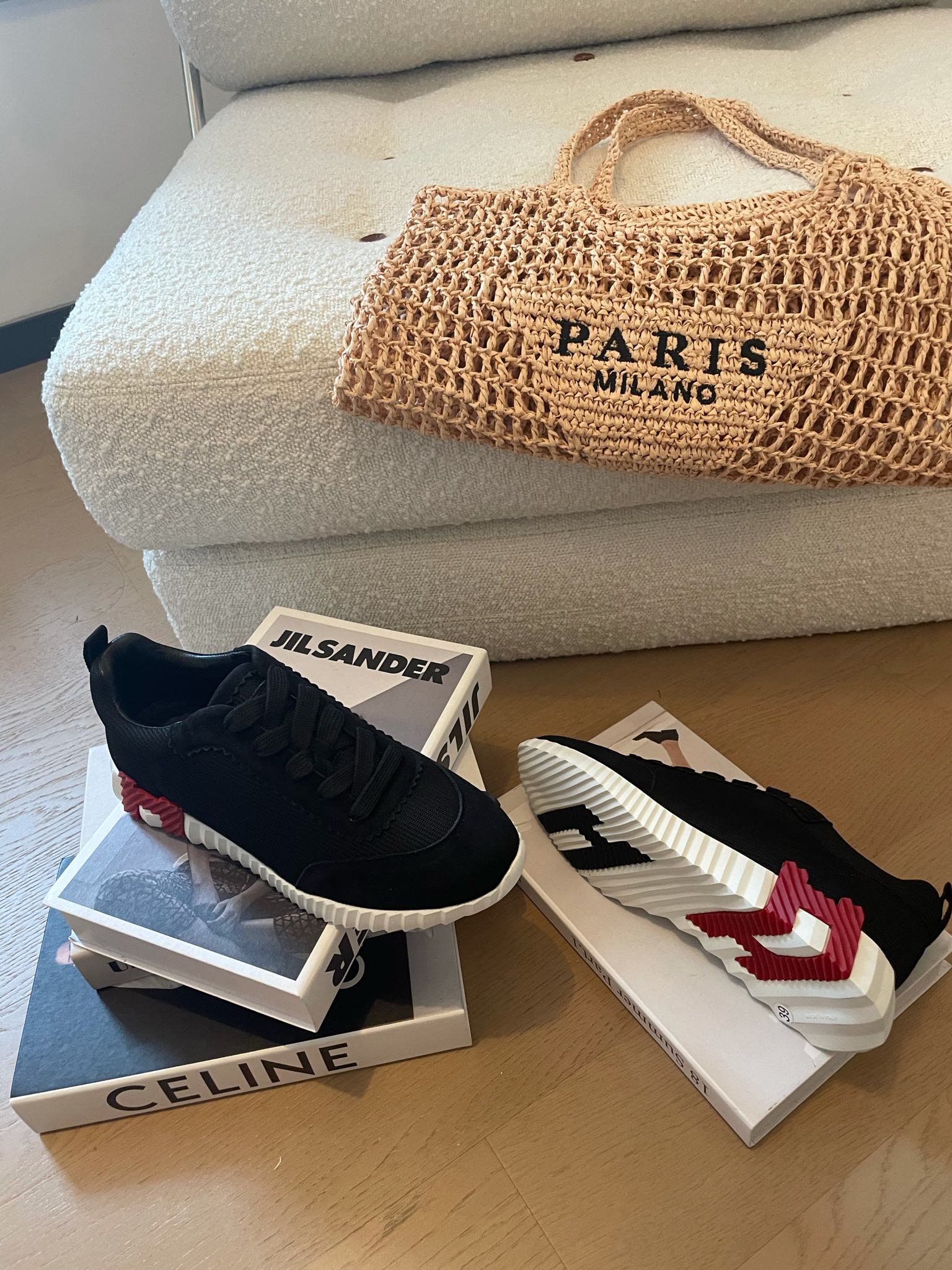 BOUNCING SNEAKERS BLACK CALFSKIN