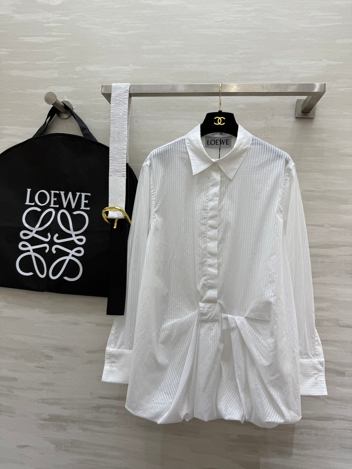 Loewe Shirt Dress White Cotton