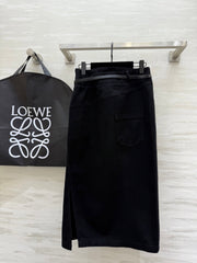 Loewe 25 Belt Skirt Black Cotton