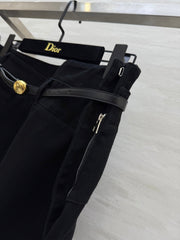 Loewe 25 Belt Skirt Black Cotton