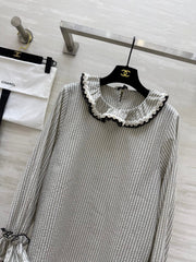 CC Vertical Striped T-shirt Gray Cotton