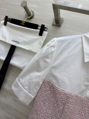 CC 25 Short Sleeved Tweed Pink Tweed Fabric