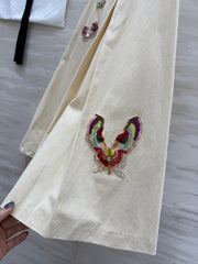 CC Pastoral Style Butterfly Skirt Beige Cotton