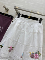 CC Floral Lace Patchwork Shirt White Cotton