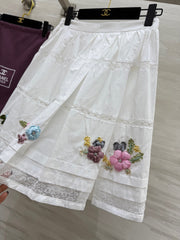 CC Floral Lace Patchwork Shirt White Cotton