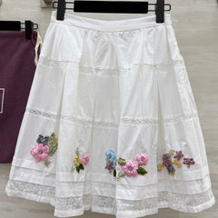 CC Floral Lace Patchwork Shirt White Cotton