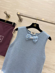 CC Patchwork Lace T-shirt Blue Cashmere