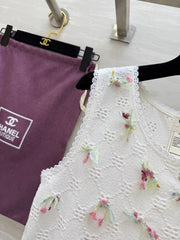 CC Hollow Lace T-shirt White Cotton