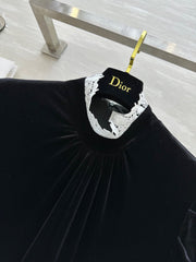 DIOR 25S LONG-SLEEVED VELVET DRESS STYLE 266