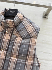 PRADA 25S PLAID DOWN VEST 512