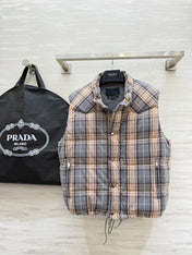 PRADA 25S PLAID DOWN VEST 512