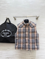 PRADA 25S PLAID DOWN VEST 512