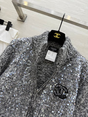 CHANEL 25S HERRINGBONE KNIT JACKET 270