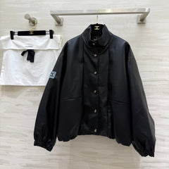 CHANEL 25S STAND-COLLAR LEATHER JACKET 291