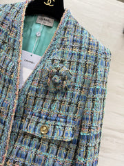 CHANEL 25S V-NECK TWEED KNIT CARDIGAN 354