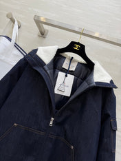 MONCLER 25S COTTON DENIM HOODED JACKET 345