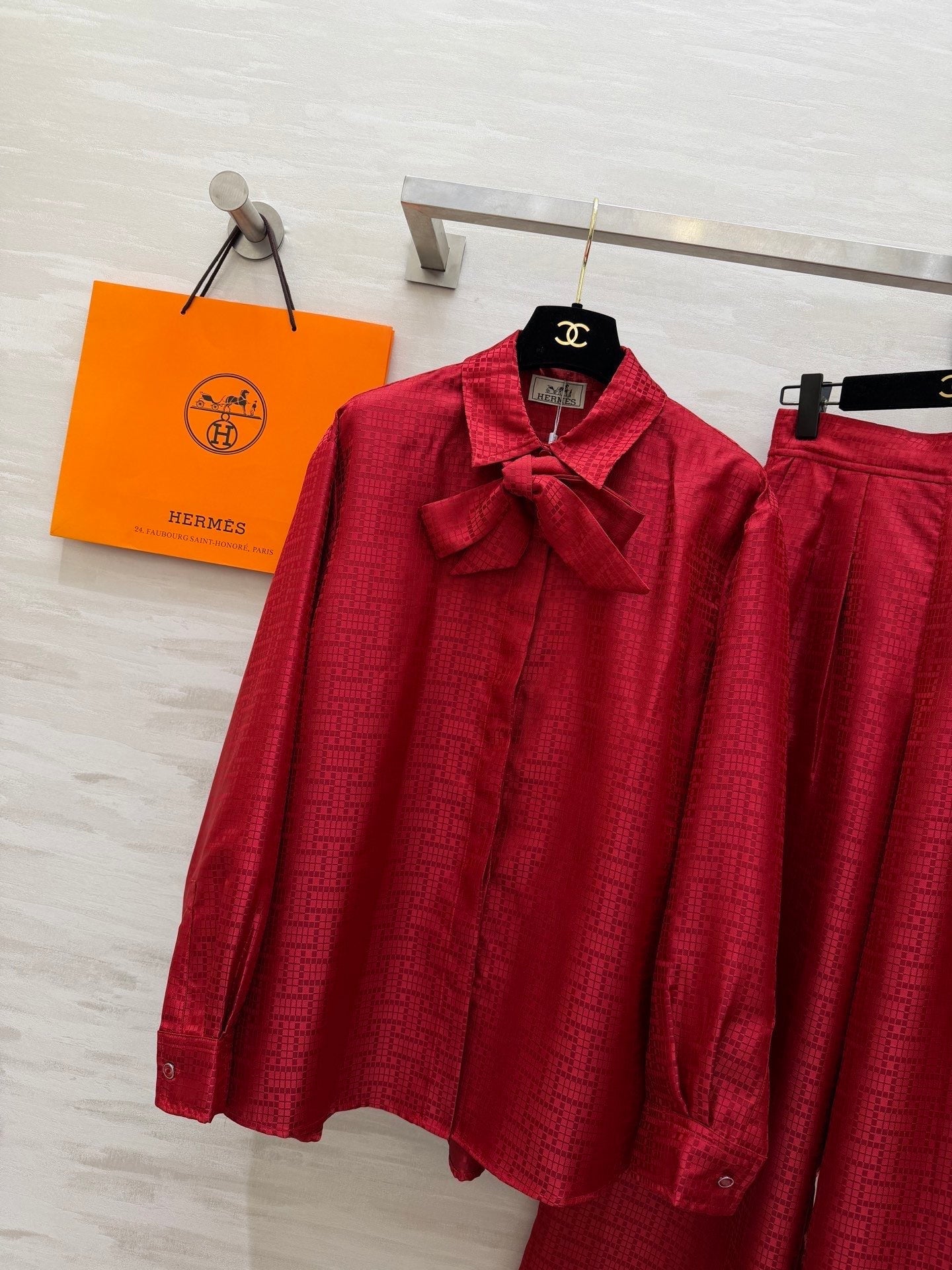 HERMES 26S SHIRT AND WIDE LEG PANTS SET 591