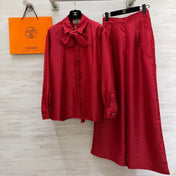 HERMES 26S SHIRT AND WIDE LEG PANTS SET 591