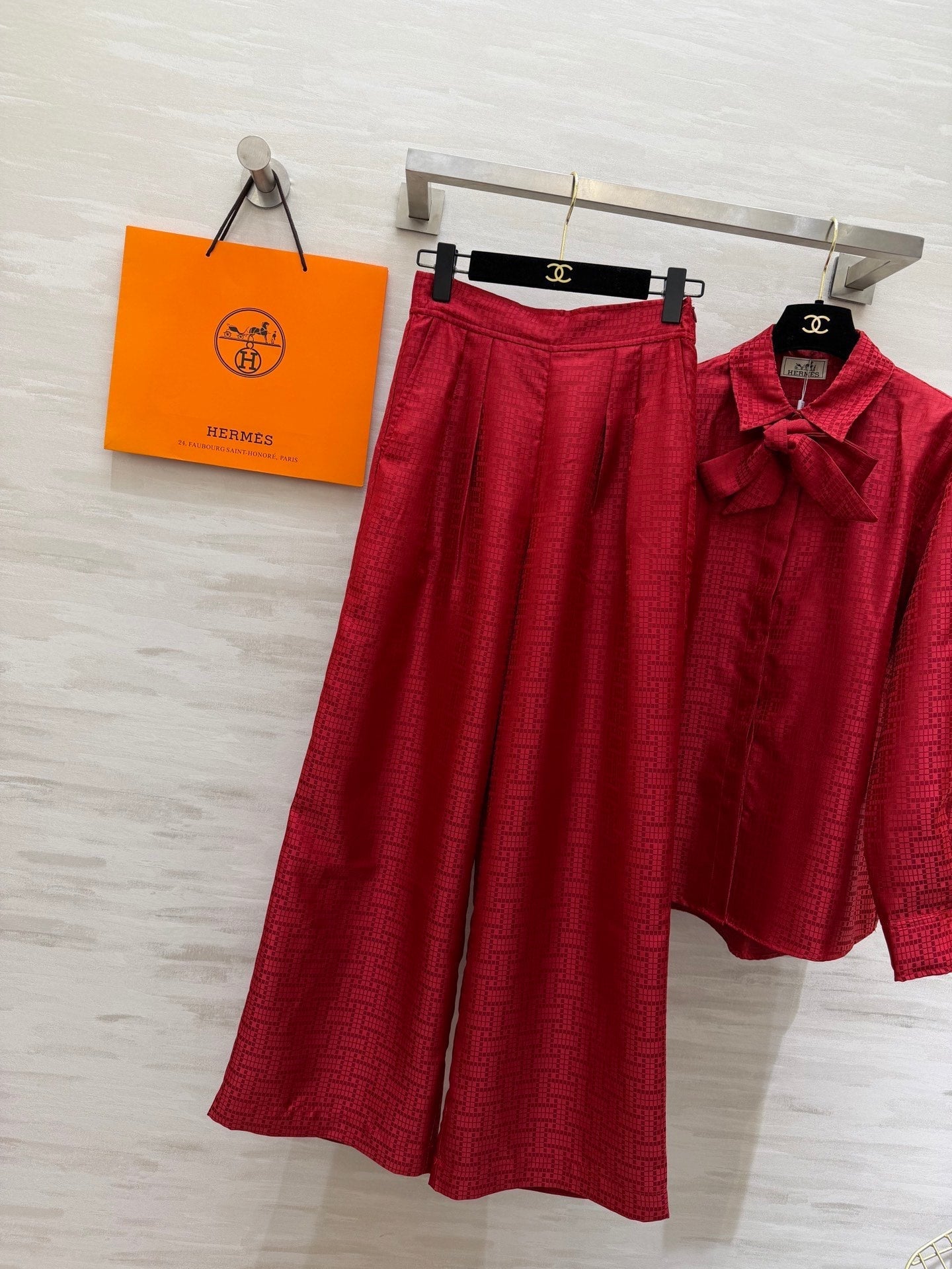 HERMES 26S SHIRT AND WIDE LEG PANTS SET 591