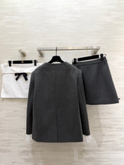 CHANEL 26S WOOL JACKET AND SKIRT SET 870