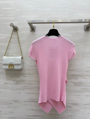 DIOR 26S CROSSOVER LACE-TRIM TOP 1202