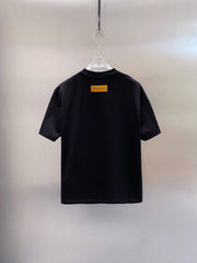 LV BLACK COTTON T-SHIRT YELLOW LOGO 238821