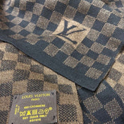 PETIT DAMIER SCARF 170 CM IN CHOCOLATE BROWN MIX BLACK CASHMERE 390783