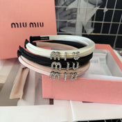 SILK HAIRBAND ATTACHED CRYSTAL LOGO LIGHT PINK 196476