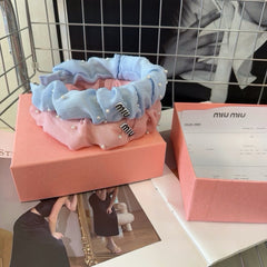 PEARL HAIRBAND IN SKY BLUE CHIFFON 332064