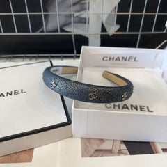 BLACK DENIM FABRIC HAIRBAND 423664