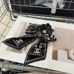 BLACK WRINKLED SILK SCRUNCHIE 432869