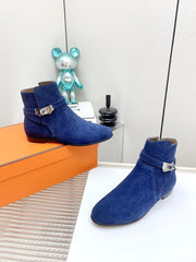 WOMEN'S NEO ANKLE BOOT IN COBALT BLUE SUEDE