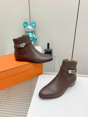 WOMEN'S NEO ANKLE BOOT IN RUSSET BROWN CALFSKIN