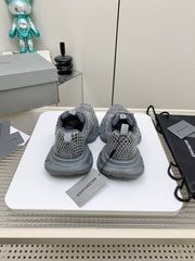 XL FISHNET SNEAKER IN GRAY MESH, POLYURETHANE, POLYESTER WITH RHINESTONES