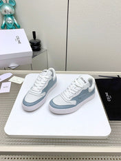 SNEAKER WITH TRIOMPHE IN AIR FORCE MIX WHITE CALFSKIN