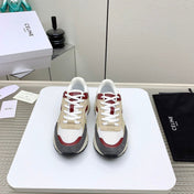 RUNNER CR-03 LOW LACE-UP IN WHITE MESH AND BEIGE CALFSKIN