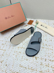 SANDALS IN GREY CALFSKIN