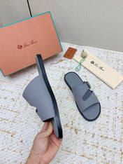 SANDALS IN GREY CALFSKIN