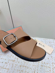 SANDALS IN LIGHT BROWN CALFSKIN