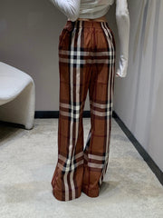 BURBERRY 25S PLAID STRAIGHT-LEG PANTS 092