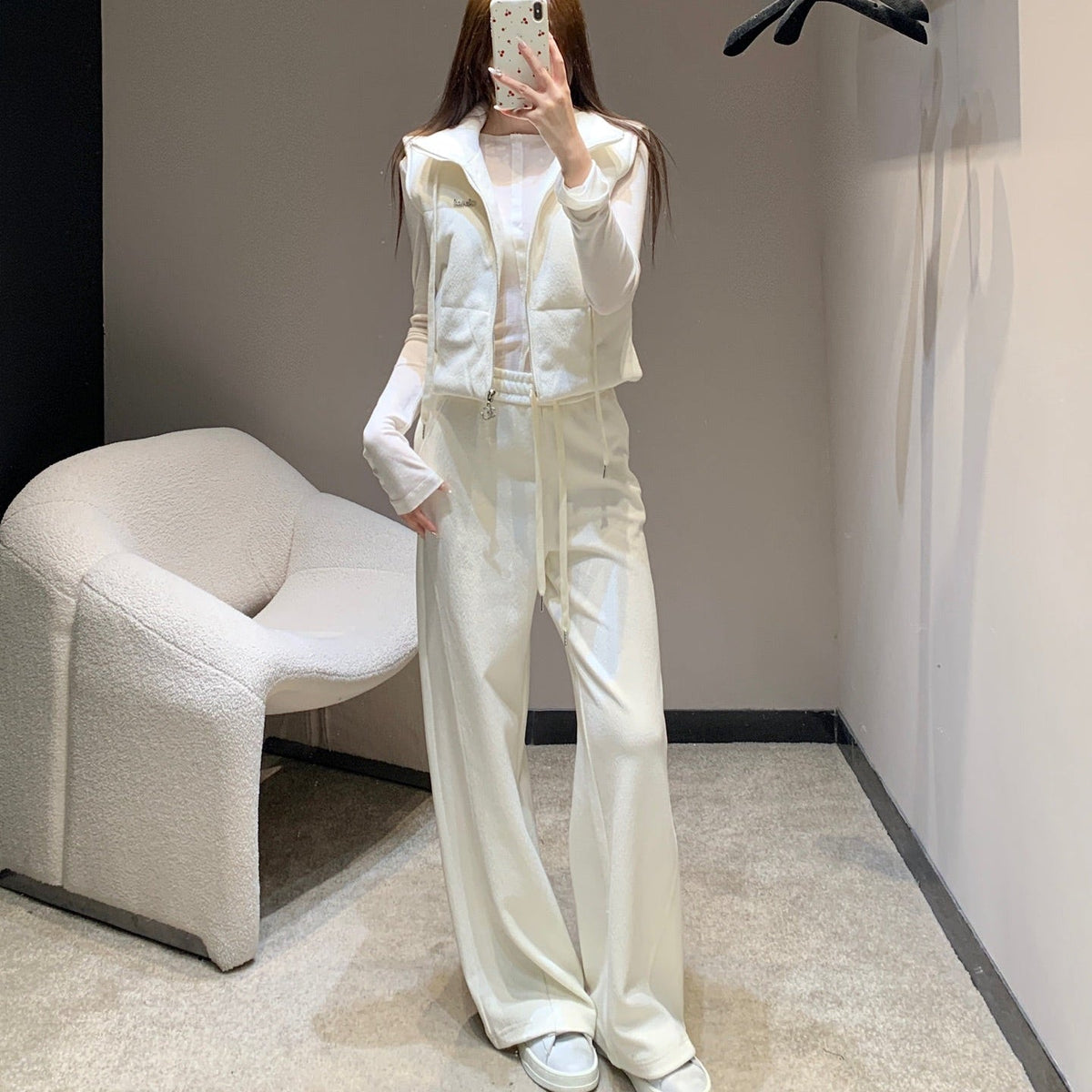 CHANEL 25S KNIT BLAZER AND DRAWSTRING PANTS SET 388