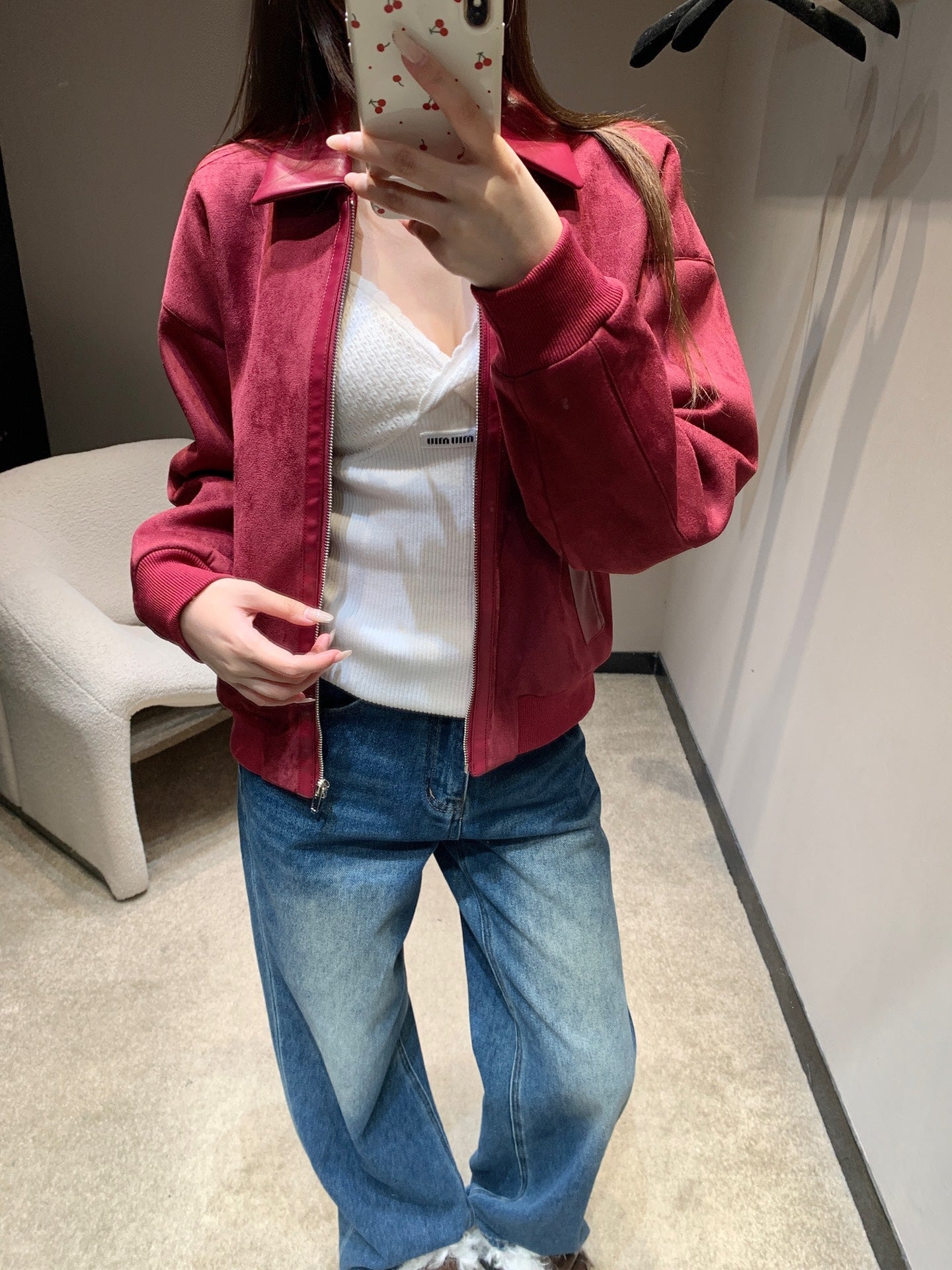 HERMES 25S SUEDE JACKET 385