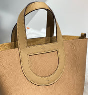 HERMES 25S IN THE LOOP 18 IN LIGHT CARAMEL CALFSKIN SILVER HARDWARE