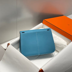 HALZAN 25 HANDLE BAG IN FOUNTAIN BLUE GRAINED CALFSKIN
