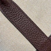 GARDEN PARTY 23CM IN BEIGE TOILETS COTTON CANVAS AND DARK BROWN CALFSKIN