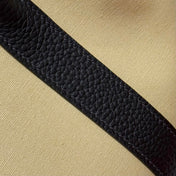 GARDEN PARTY 30CM IN DARK BEIGE TOILETS COTTON CANVAS AND BLACK CALFSKIN